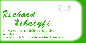 richard mihalyfi business card