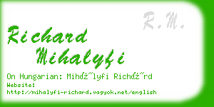 richard mihalyfi business card